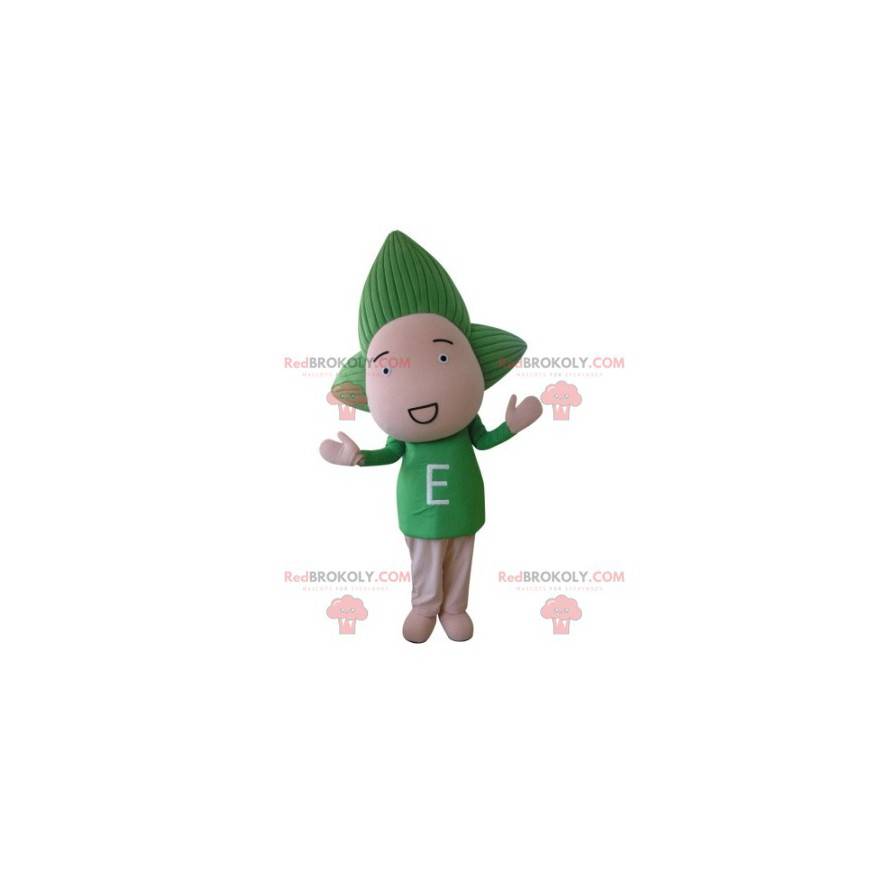 Baby maskot med grønt hår - Redbrokoly.com
