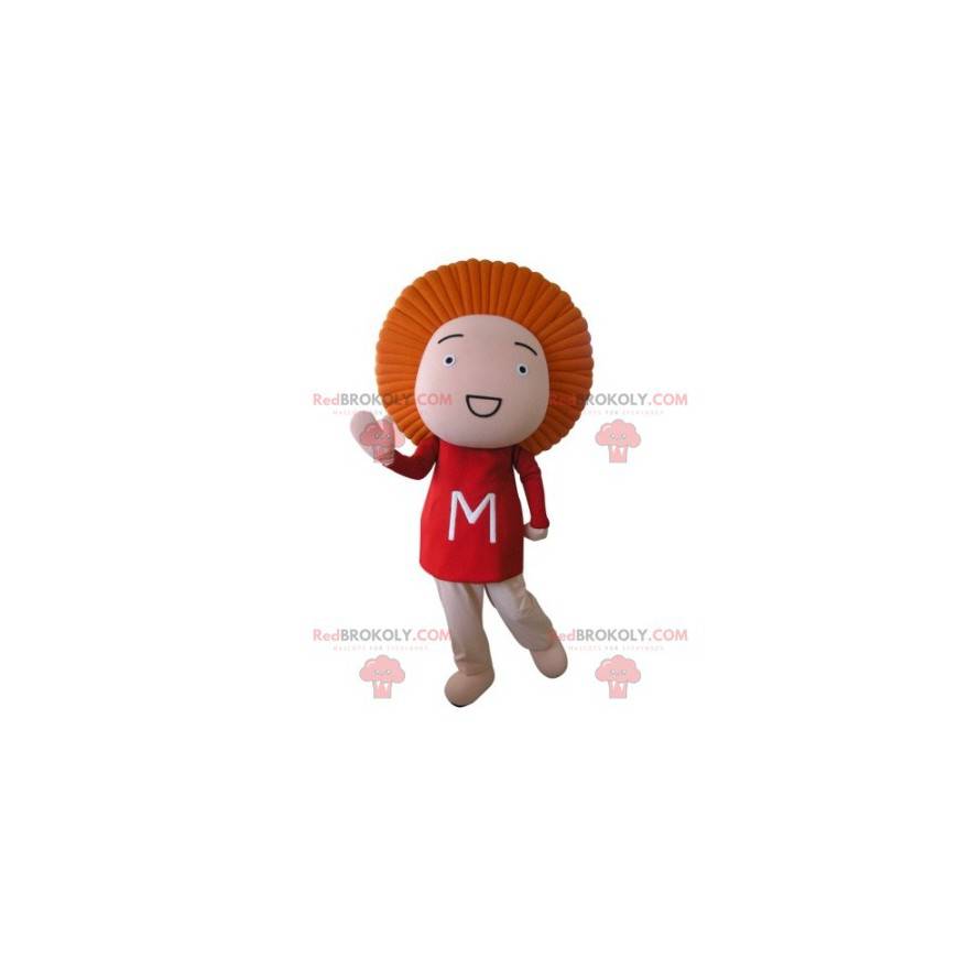 Babydockmaskot med orange hår - Redbrokoly.com
