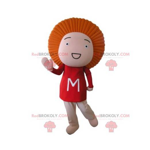 Babydukke maskot med orange hår - Redbrokoly.com