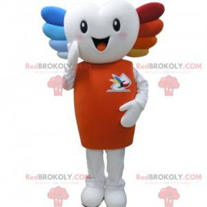 White snowman mascot with colored hair - Redbrokoly.com