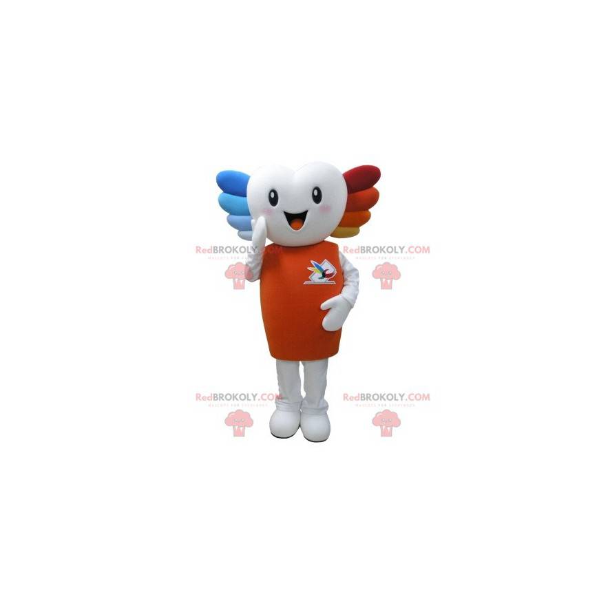 White snowman mascot with colored hair - Redbrokoly.com