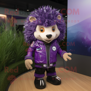 Purple Hedgehog mascotte...