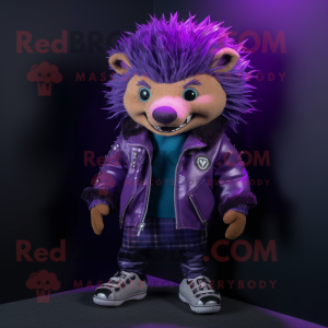 Purple Hedgehog maskot...