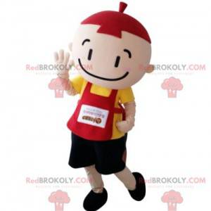 Mascotte de petit garçon coloré avec un dossard - Redbrokoly.com