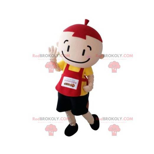 Mascot niño colorido con un babero - Redbrokoly.com