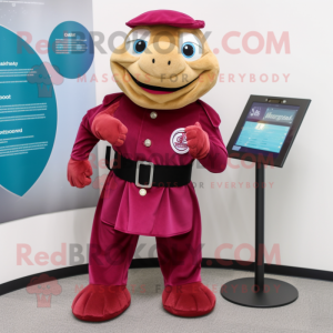 Rødbrun Rosa maskot drakt...