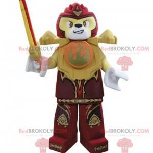 Lego mascot yellow and red tiger with a sword - Redbrokoly.com