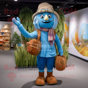 Sky Blue Scarecrow maskot...