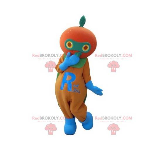 Riesiges orangefarbenes Mandarinenmaskottchen - Redbrokoly.com