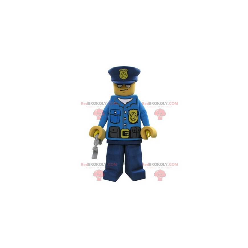 Lego mascot dressed in a policeman costume - Redbrokoly.com