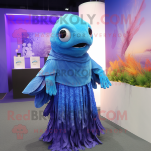 nan Betta Fish mascot costume character dressed with a Cover-up and Hats