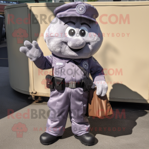 Silver Plum mascot costume character dressed with a Cargo Pants and Keychains