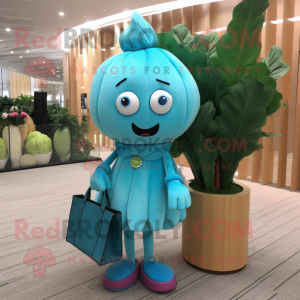 Cyan Beet mascotte kostuum...