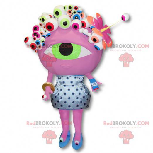 Numéricable mascotte aliena - Costume grande occhio rosa -
