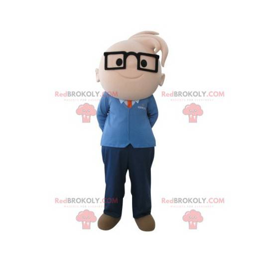 Drengemaskot med briller. Ingeniør maskot - Redbrokoly.com