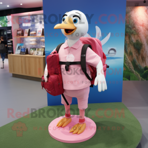 Pink Gull maskot kostym...