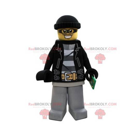 Lego mascot dressed as a bandit with a cap - Redbrokoly.com