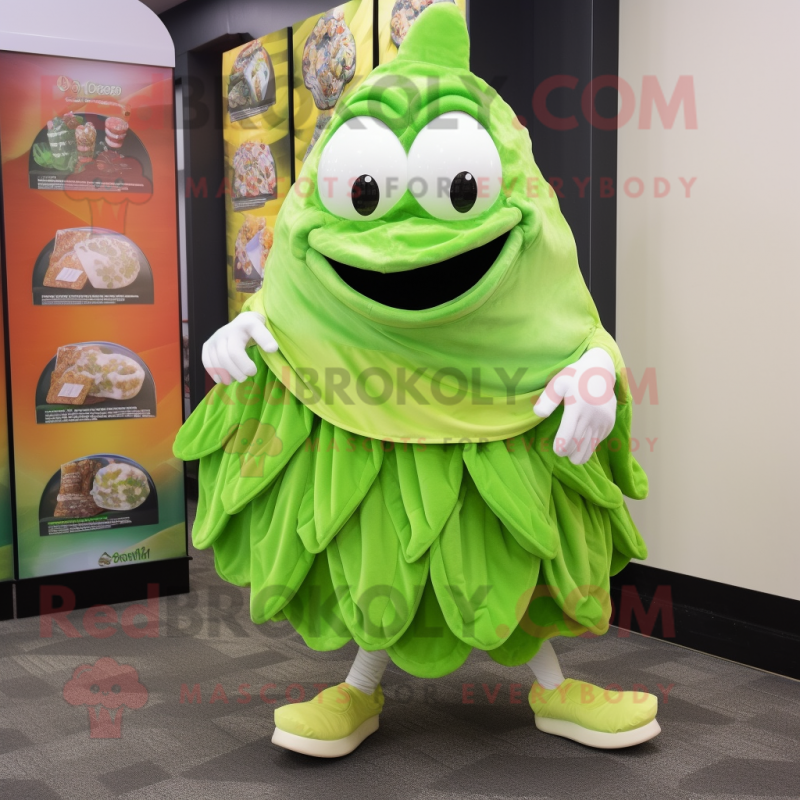 Lime Green Oyster mascot costume character dressed with a Dress Pants and Shoe clips Lime Green Oyster mascot costume character dressed with a Dress Pants and Shoe clips