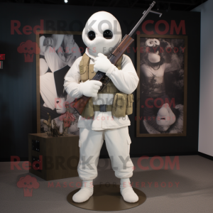 White Sniper maskot kostym...