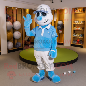 Sky Blue Golf Ball maskot...