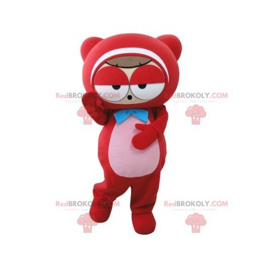 Mascota de oso de peluche rojo muy divertido - Redbrokoly.com
