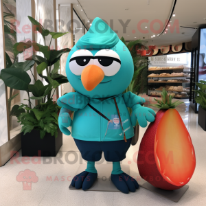 Teal Mango mascotte kostuum...