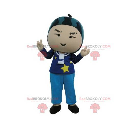 Maskot sněhuláka s melounem na hlavě - Redbrokoly.com