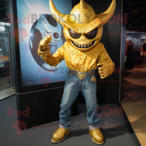 Gold Demon mascotte kostuum...