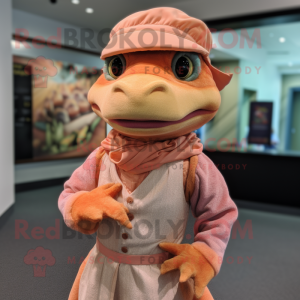 Peach Lizard maskot kostume...