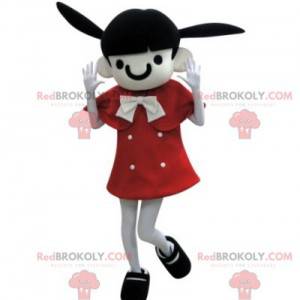 Bruin meisje mascotte met ezeloren - Redbrokoly.com