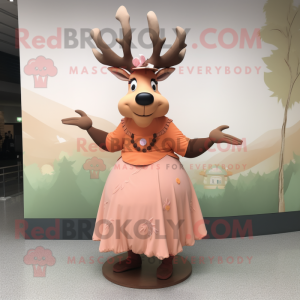 Peach Elk maskot drakt...