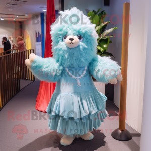 Sky Blue Alpaca maskot...