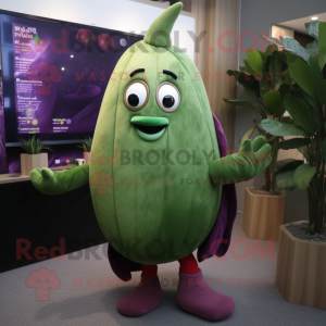 Olive Beet mascot costume character dressed with a Sweater and Brooches