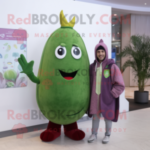 Olive Beet mascot costume character dressed with a Sweater and Brooches