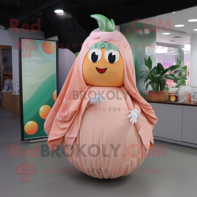 Peach Turnip mascot costume character dressed with a Circle Skirt and Shawls Peach Turnip mascot costume character dressed with a Circle Skirt and Shawls