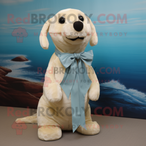 Beige Seal mascotte kostuum...