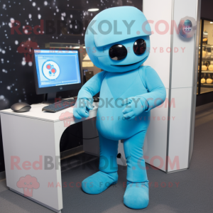 Sky Blue Computer mascotte...
