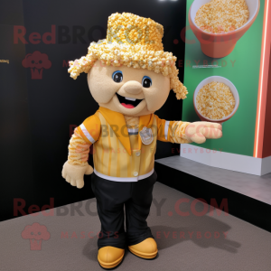 Guld Pop Corn maskot kostym...