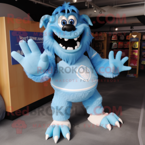 Sky Blue Ogre maskot drakt...