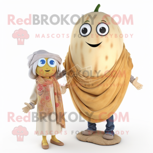 Beige melon maskot kostume...