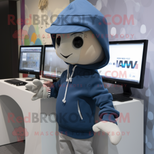 nan Computer mascot costume character dressed with a Hoodie and Hats