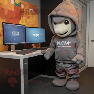 nan Computer mascot costume character dressed with a Hoodie and Hats