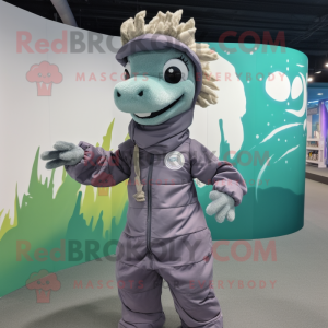 Gray Seahorse mascotte...