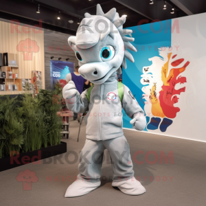 Gray Seahorse mascotte...