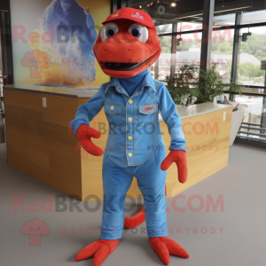 Red Lizard maskot kostume...