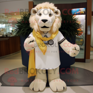 Cream Lion maskot kostyme...