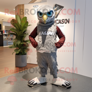 nan Falcon mascot costume character dressed with a Joggers and Hair clips