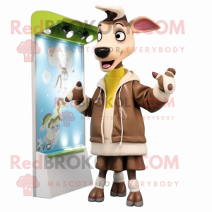 Beige Okapi maskot kostume...