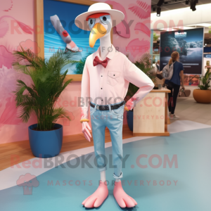 Cream Flamingo maskot...