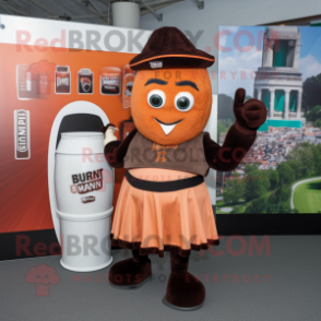 Rust Guinness mascot costume character dressed with a Midi Dress and Beanies